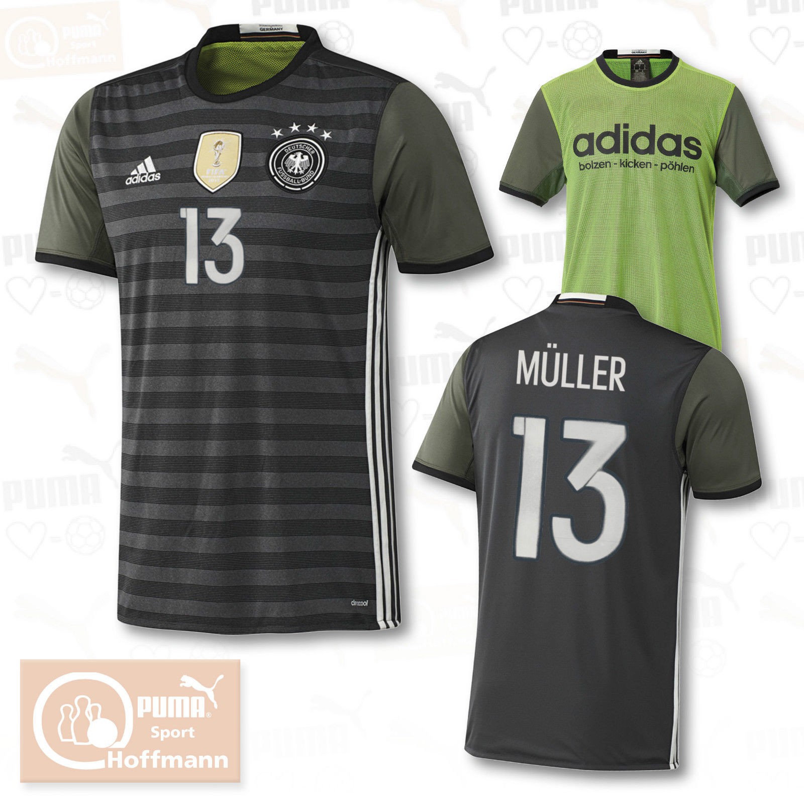 Adidas DFB Trikot EM 2016 Auswärts Trikot Deutschland Kinder mit Flock Name Neu